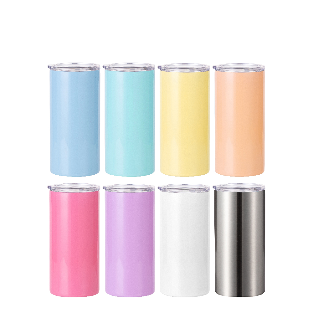 Stainless Steel Straight Tumbler (2-in-1)(12oz/350ml,Sublimation blank,Light Blue)