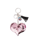 Heart Sequin Keychain w/  Short Tassel