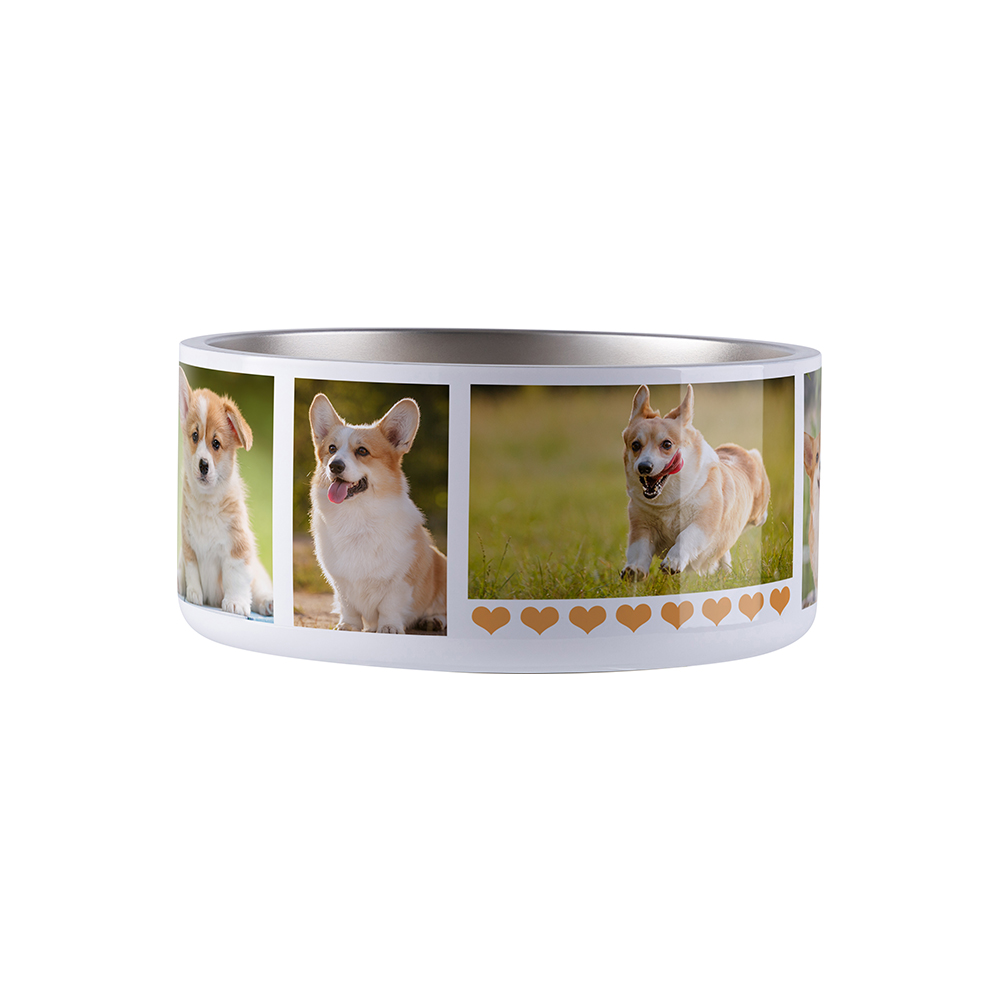 Sublimation Blank Stainless Steel Dog Bowl(32oz/960ml,Sublimation Blank,White)