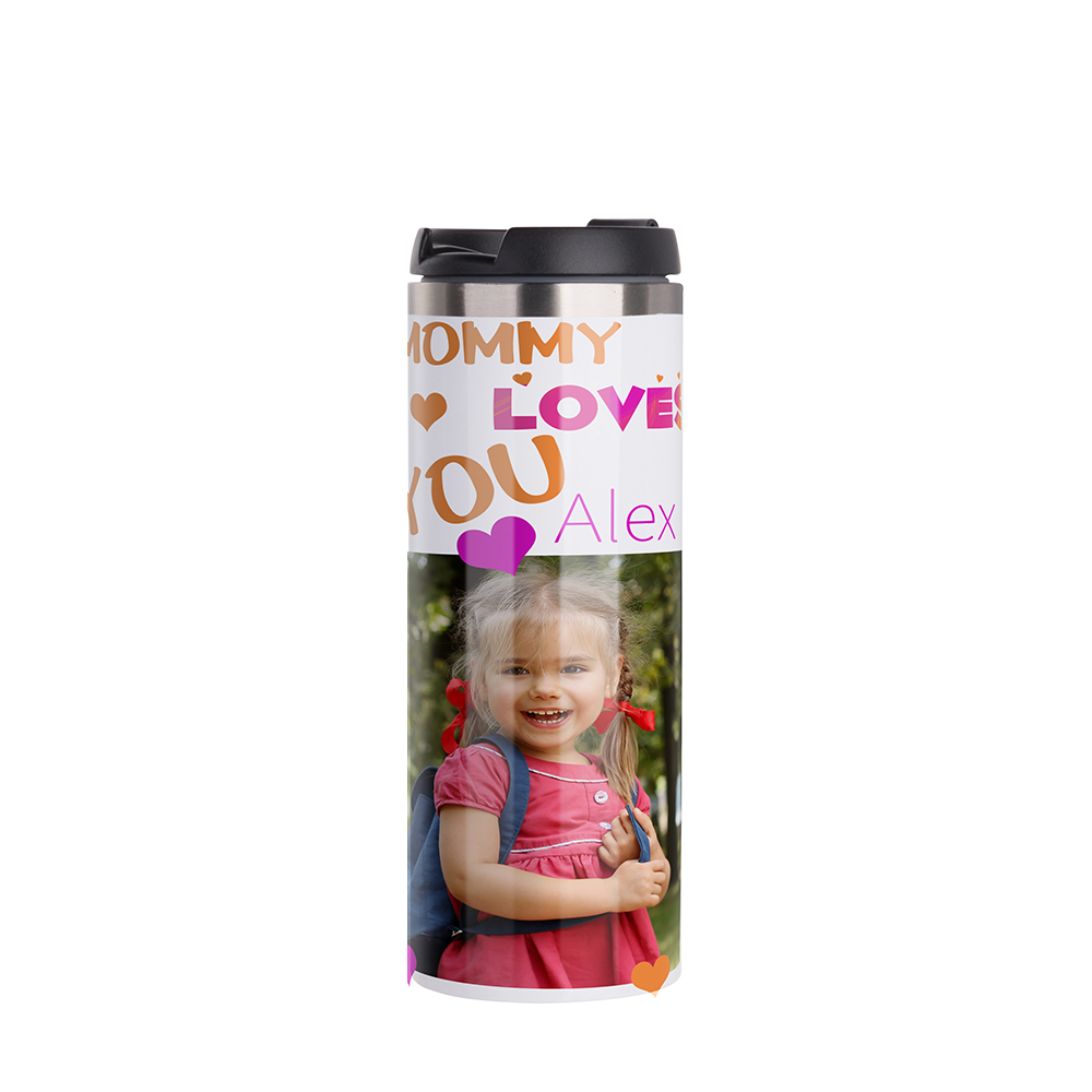 Stainless Steel Double Wall Bottle(14oz,Sublimation Blank,White)