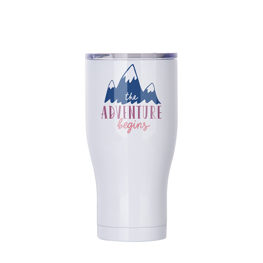 Stainless Steel Tapered Tumbler(32oz/950ml,Sublimation Blank,White)