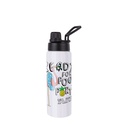 Stainless Steel Flask w/ Portable Lid(25oz/750ml,Sublimation Blank,White)