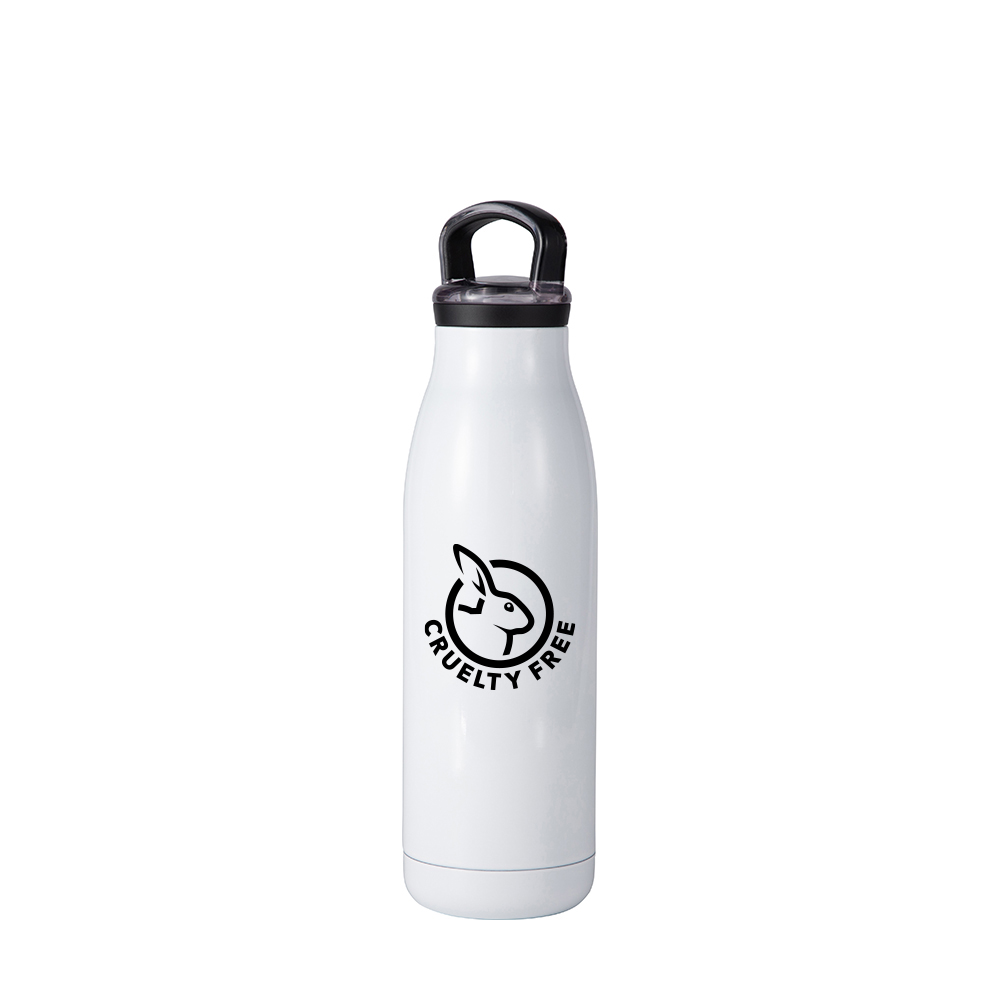 Stainless Steel Sports Bottle w/ Filter Lid(17oz/500ml,Sublimation Blank,White)