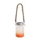 Frosted Mason Jar w/ Lantern Lid and Hemp Rope Handle(15oz/450ml,Sublimation Blank,Orange)