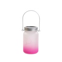 Frosted Mason Jar w/ Lantern Lid and Metal Handle(15oz/450ml,Sublimation Blank,Rose Red)