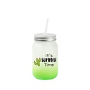 Frosted Mason Jar no Handle Gradient(15oz/450ml,Sublimation Blank,Green)
