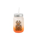 Frosted Mason Jar no Handle Gradient(15oz/450ml,Sublimation Blank,Orange)