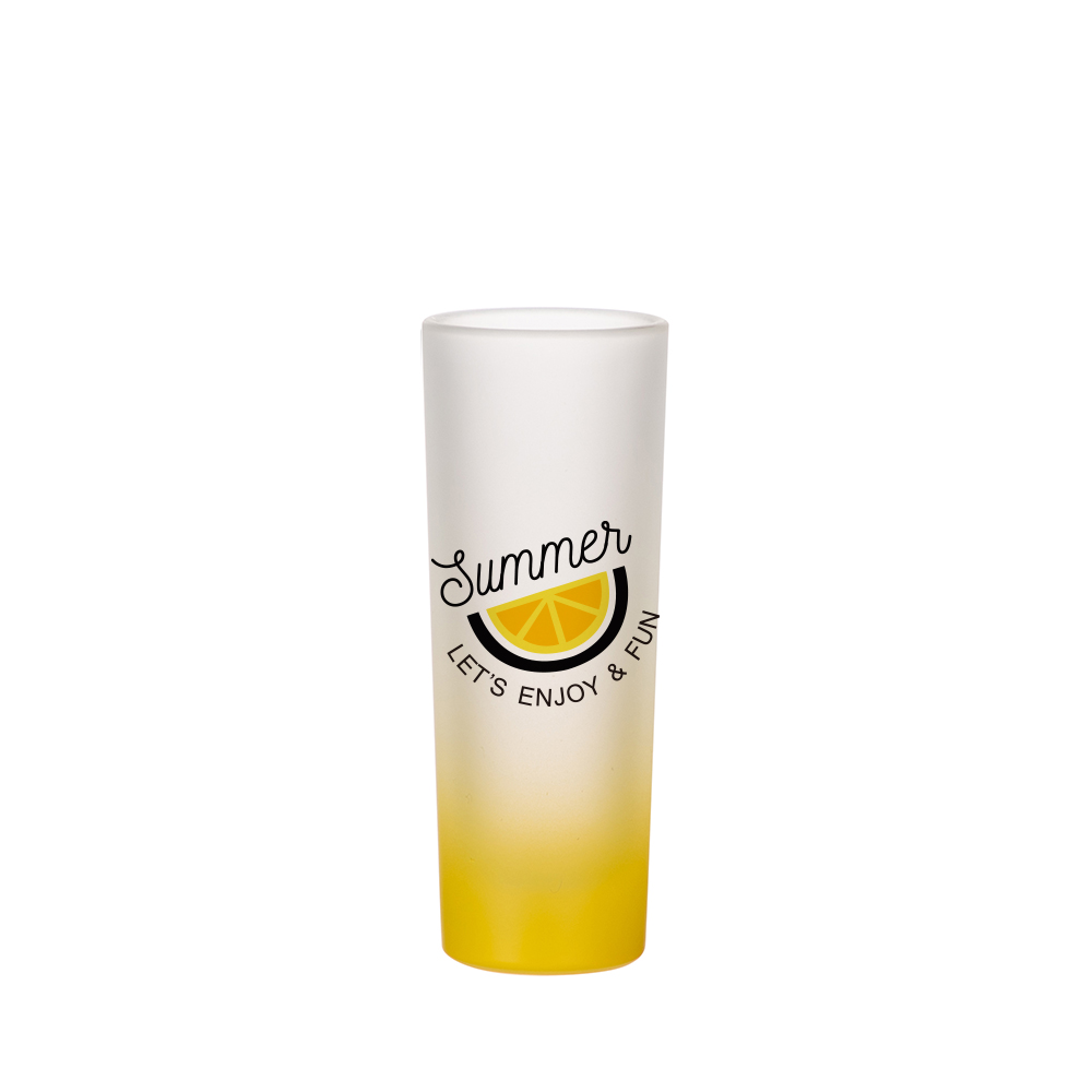 Frosted Shot Glass Gradient Color(15oz/450ml,Sublimation Blank,Yellow)