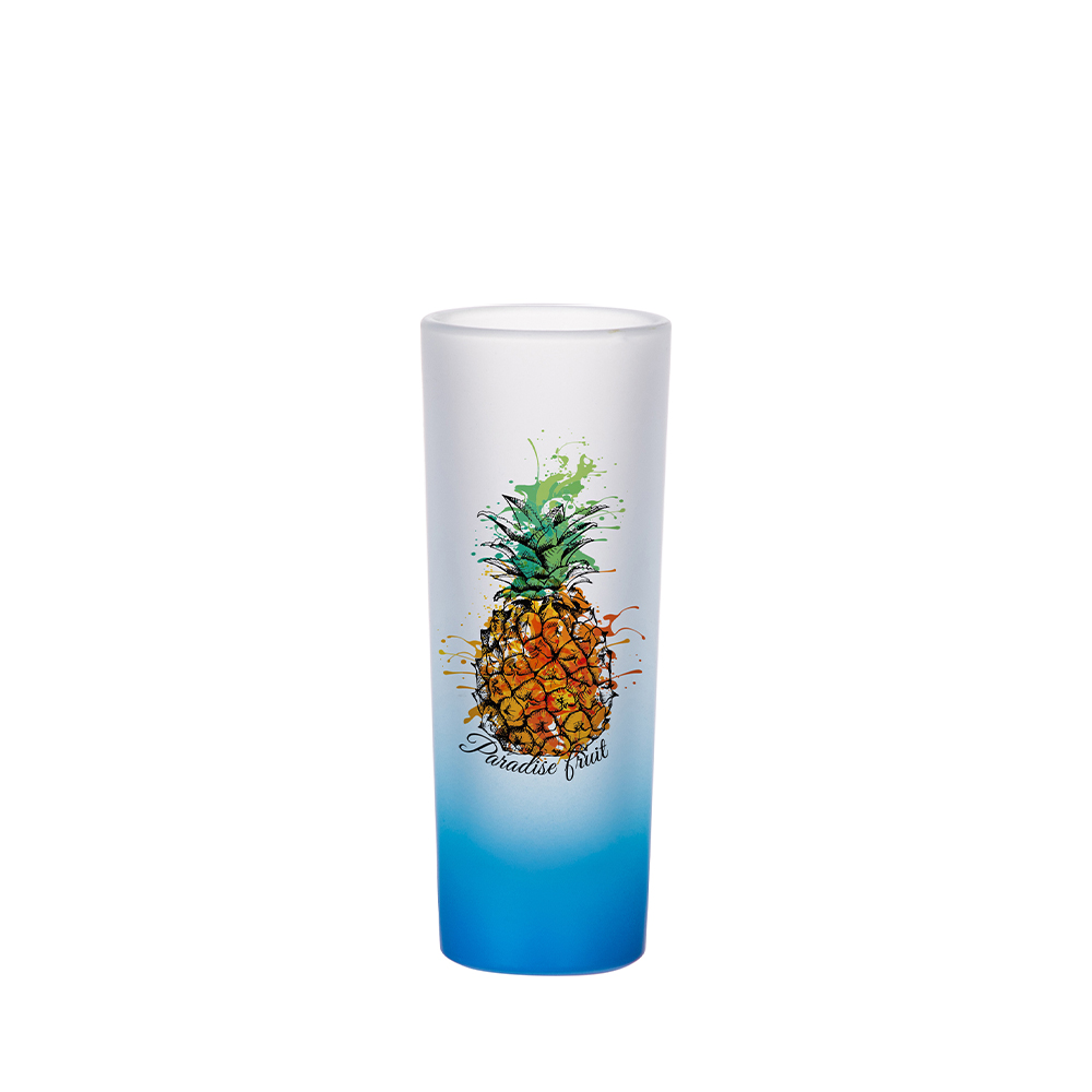 Frosted Shot Glass Gradient Color(15oz/450ml,Sublimation Blank,Light Blue)