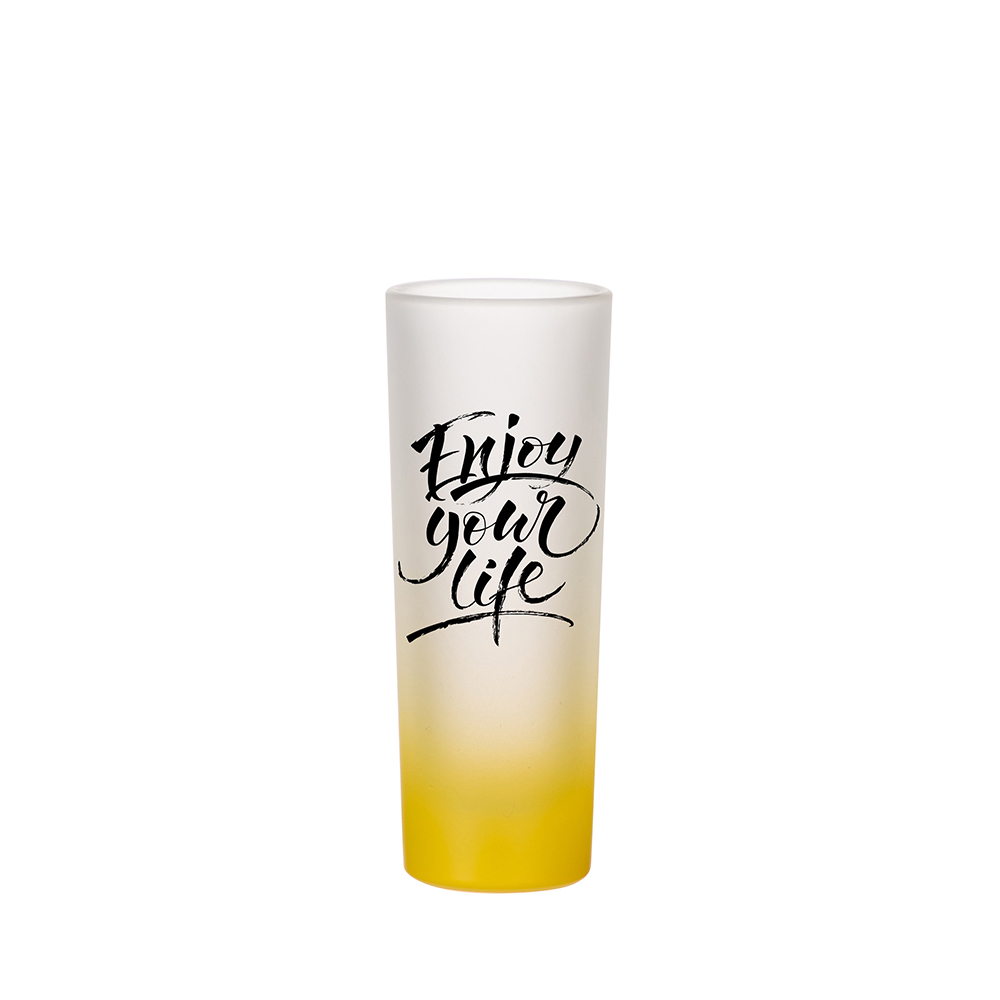 Frosted Shot Glass Gradient Color(15oz/450ml,Sublimation Blank,Lemon yellow)
