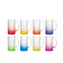 Frosted Glass Beer Mug Gradient(16oz/480ml,Sublimation Blank,Yellow)
