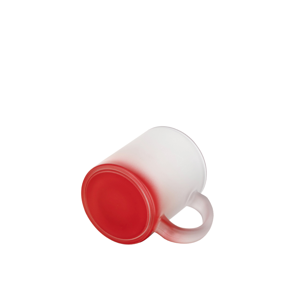 Frosted Glass Mugs Gradient (11oz/330ml,Sublimation Blank,Red)