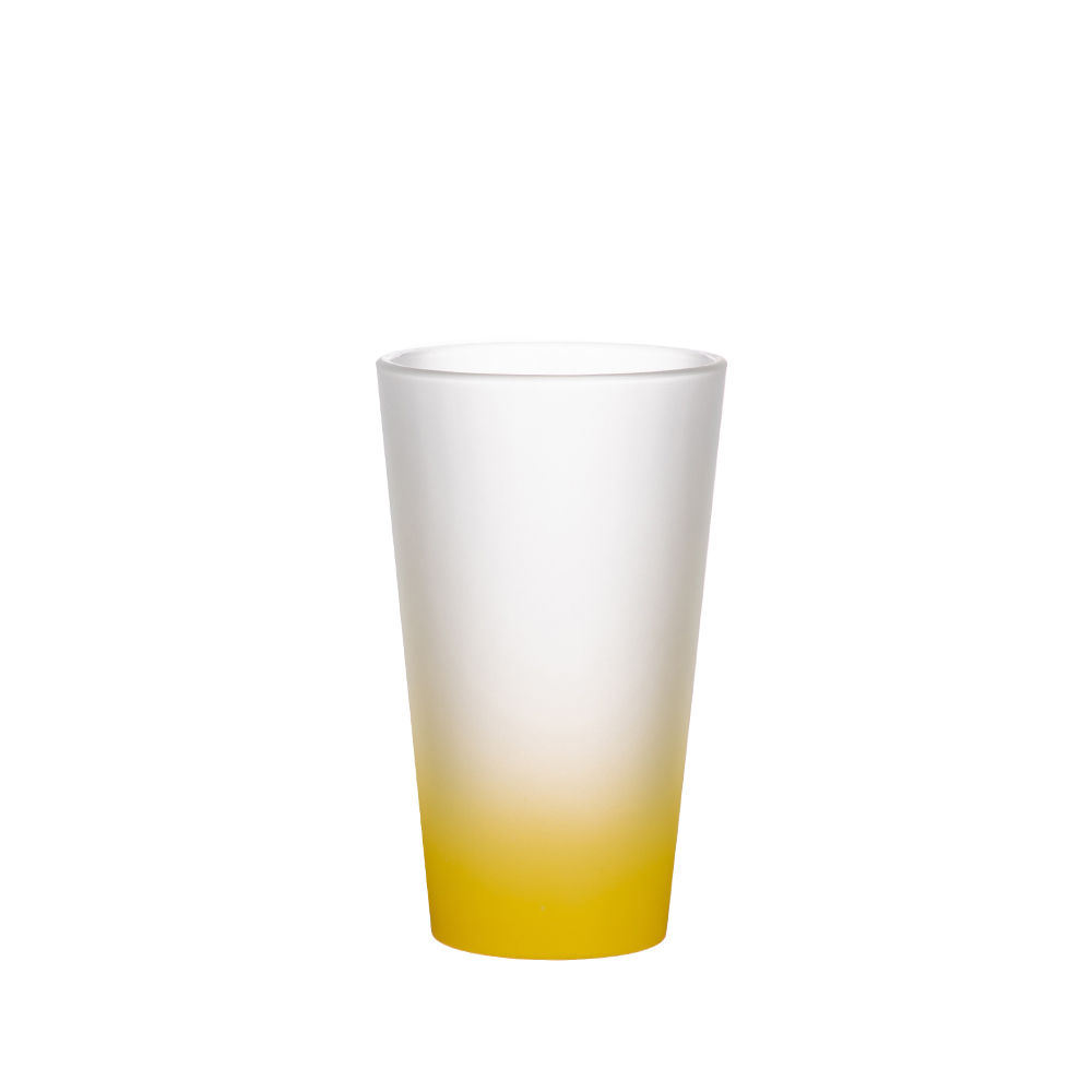 Frosted Glass Mug Gradient Color(17oz/500ml,Sublimation Blank,Yellow)