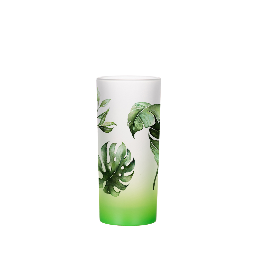 Frosted Glass Mug Gradient Color(10oz/300ml,Sublimation Blank,Green)