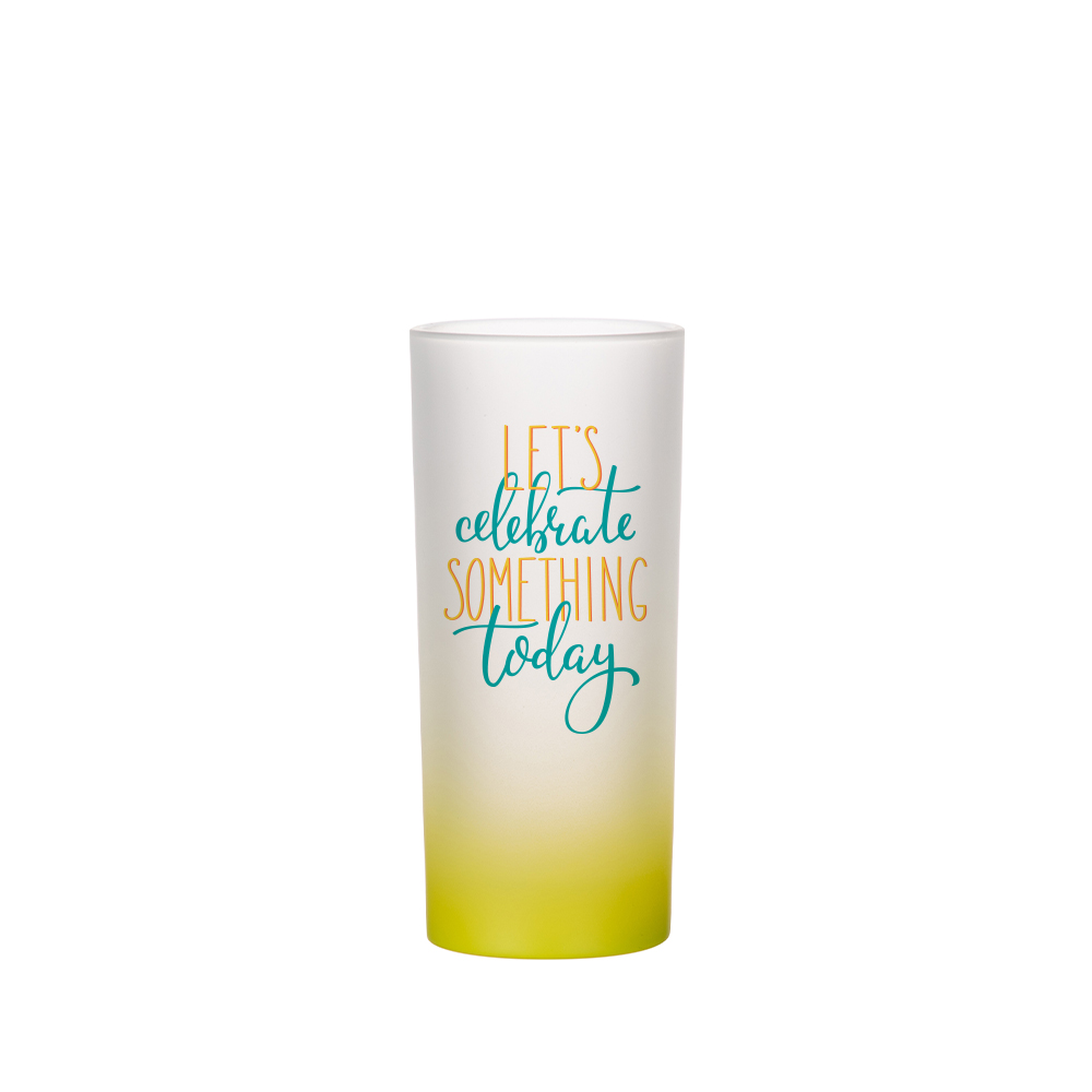 Frosted Glass Mug Gradient Color(10oz/300ml,Sublimation Blank,Lemon yellow)