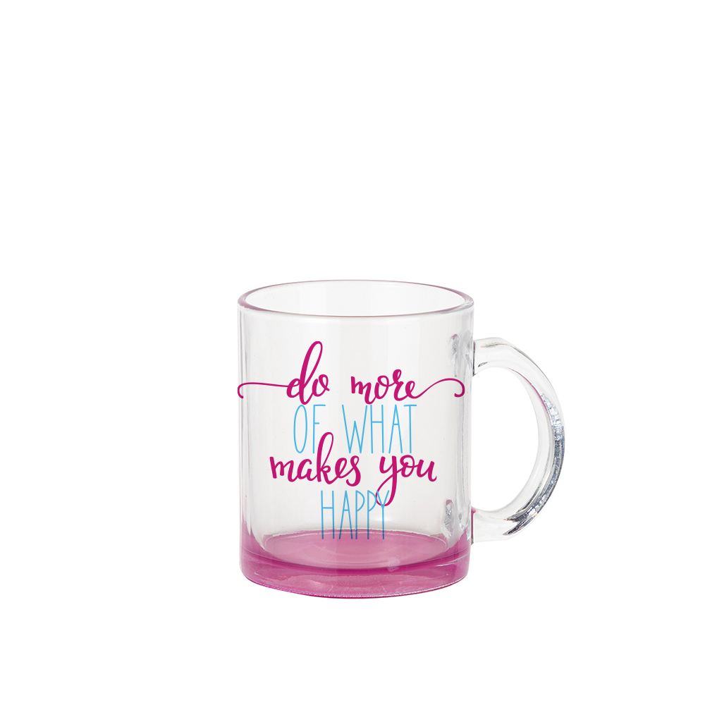 Clear Glass Mugs(11oz/330ml,Sublimation Blank,Purple Red)