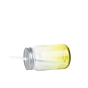 Clear Gradient Mason Jar no Handle(15oz/450ml,Sublimation Blank,Lemon yellow)