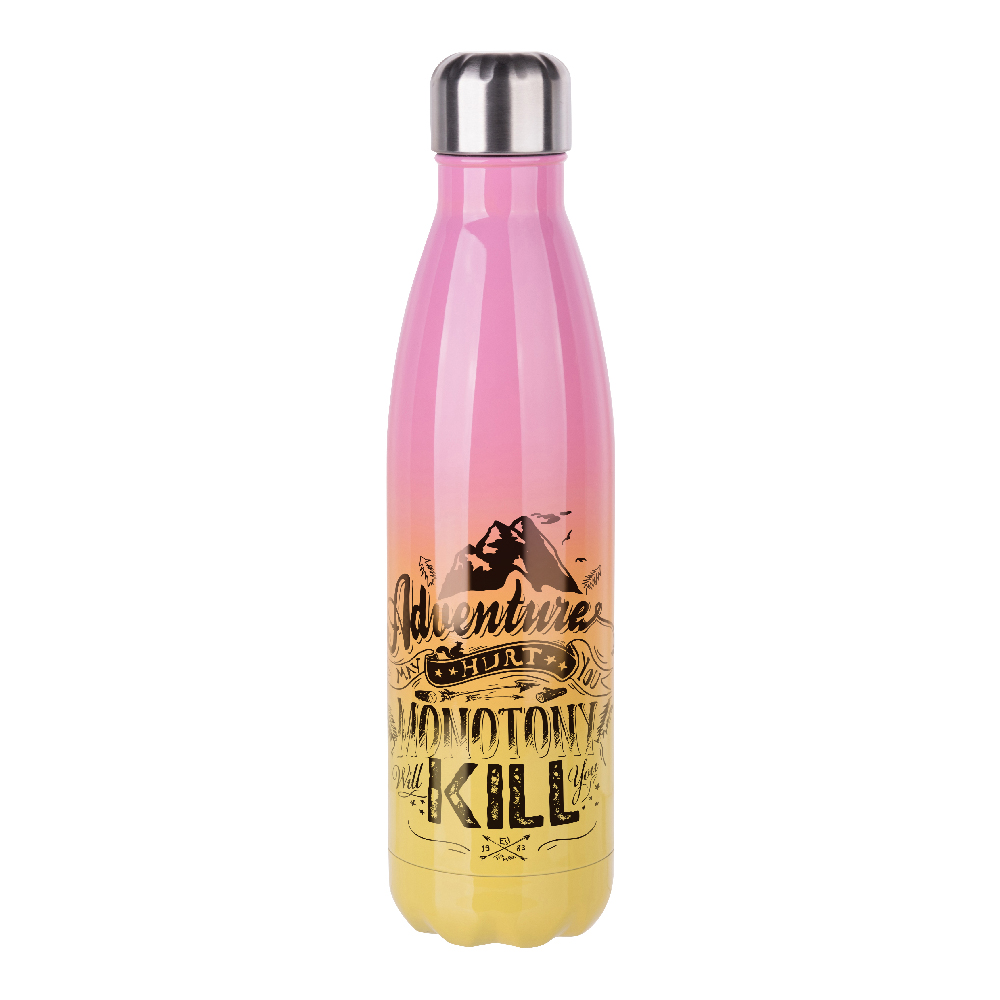 Wave Bottles(17oz/500ml,Sublimation Blank,Pink+Yellow)