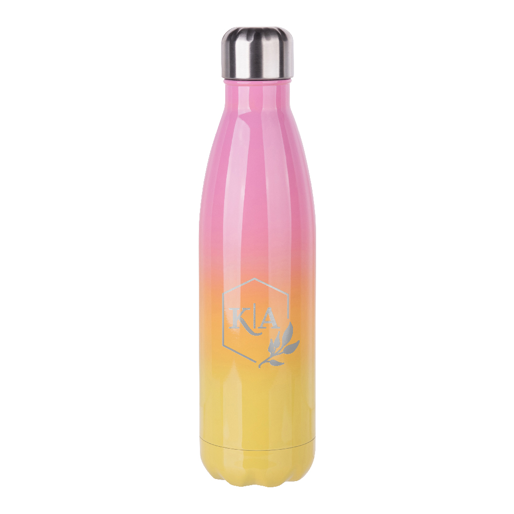 Wave Bottles(17oz/500ml,Sublimation Blank,Pink+Yellow)