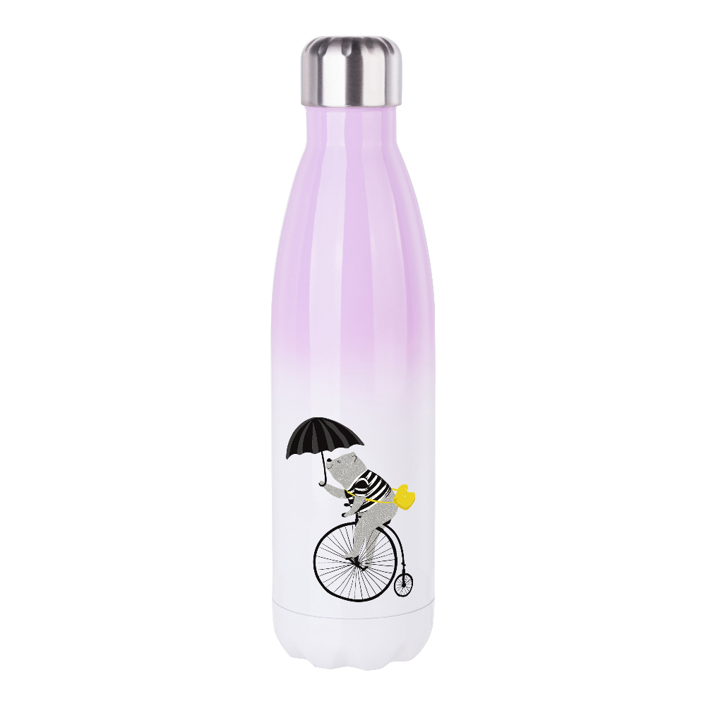 Wave Bottles(17oz/500ml,Sublimation Blank,Purple+White)