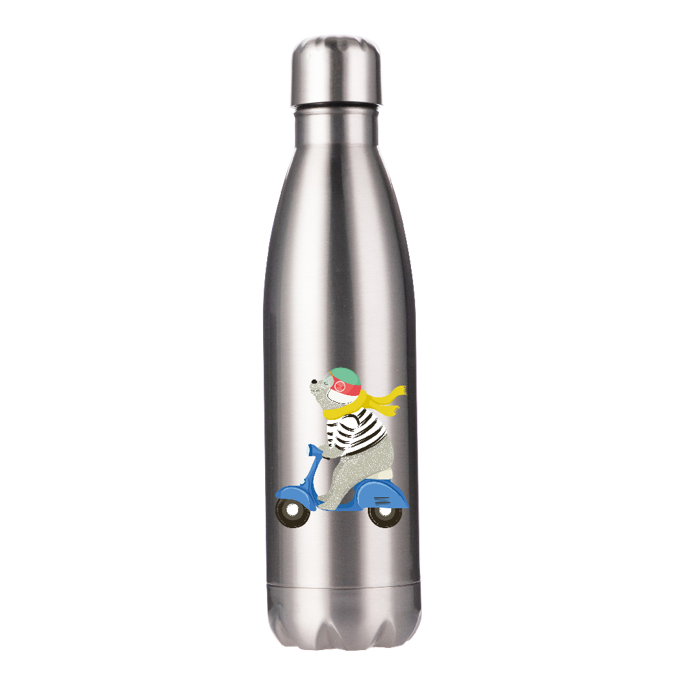 Glossy Bottles(17OZ-500ML,Sublimation,Silver)