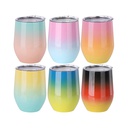Wave  Stemless(12OZ,Sublimation Blank,Blue+Yellow)