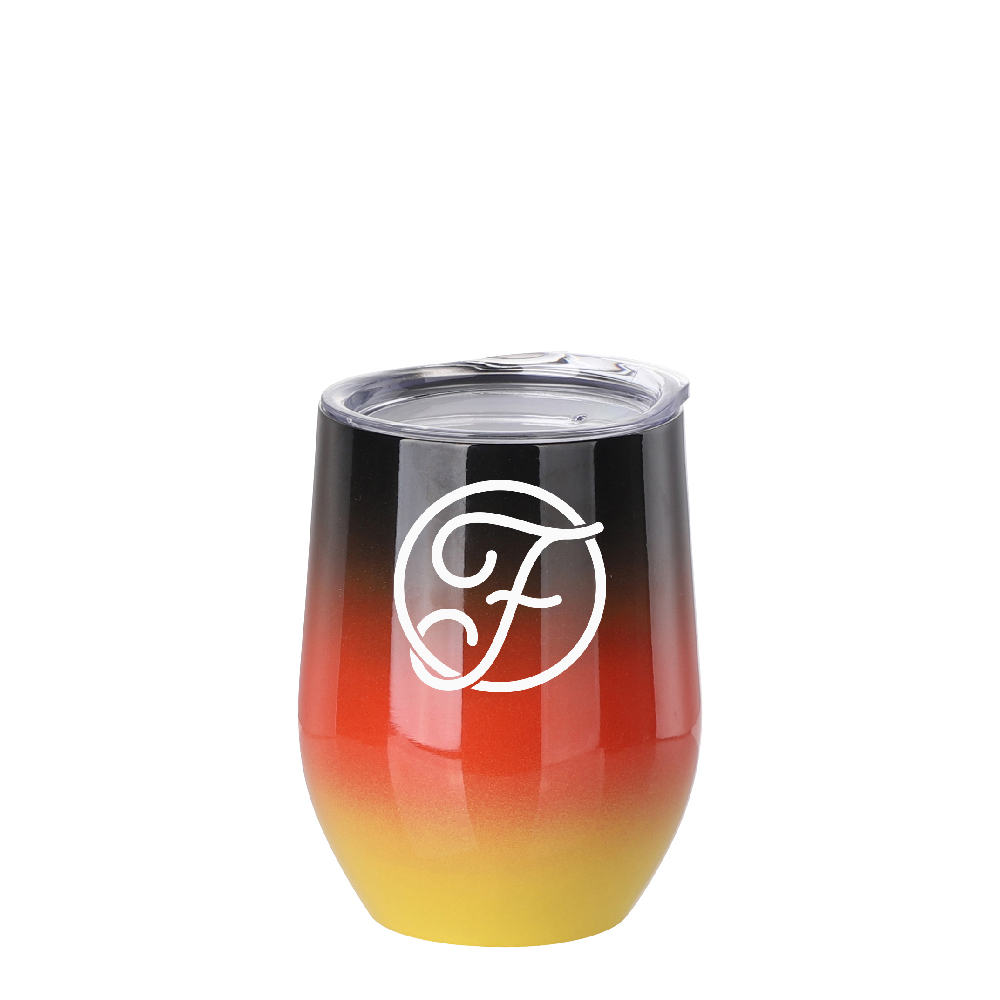 Wave  Stemless(12OZ,Sublimation Blank,Black+Red+Yellow)