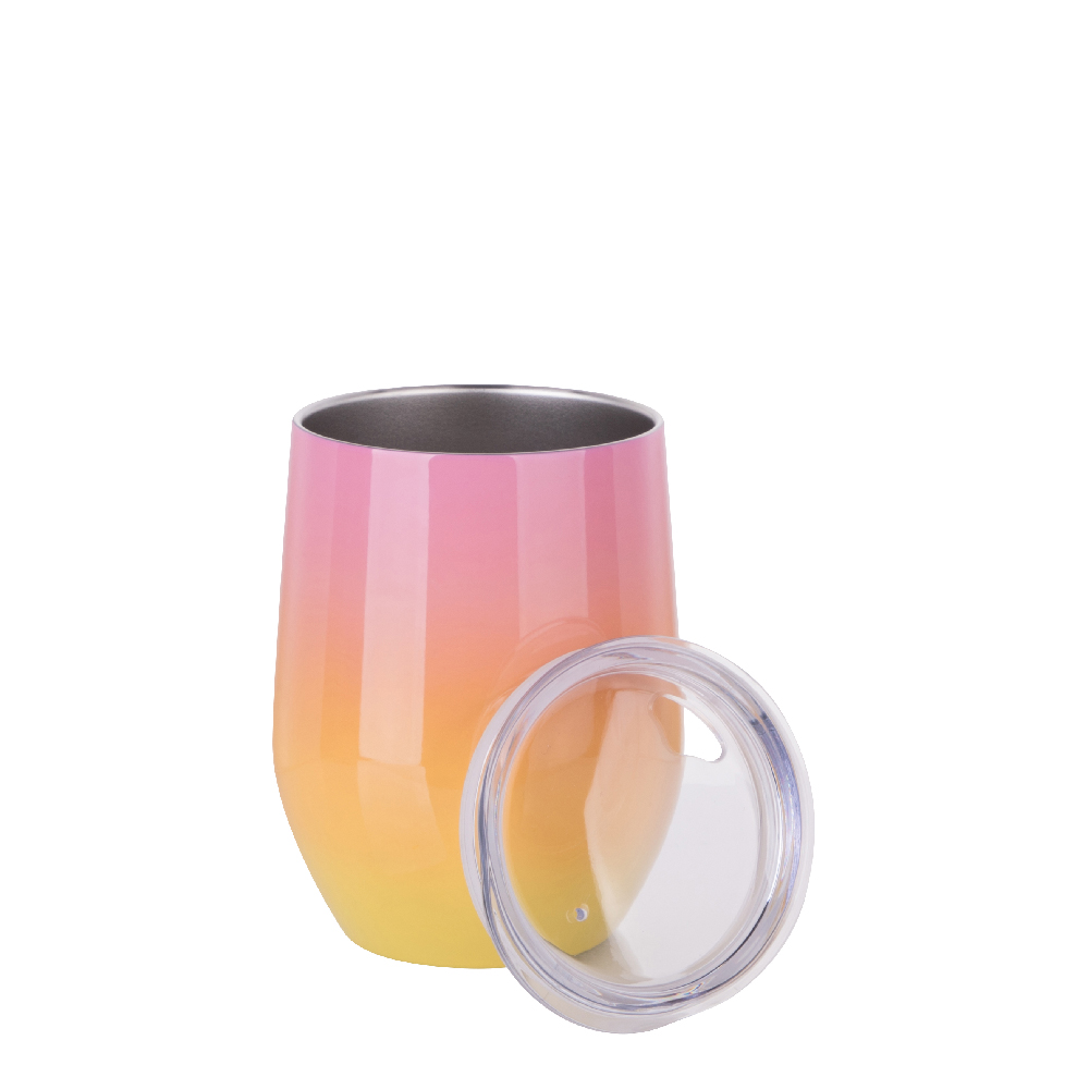 Wave  Stemless(12OZ,Sublimation Blank,Pink+Yellow)