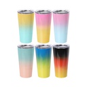 Wave Tumbler(16OZ-480ML,Sublimation Blank,Black+Red+Yellow)