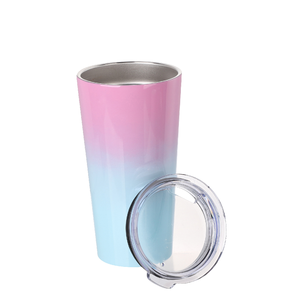 Glossy Tumbler(16OZ-480ML,Sublimation Blank,Pink+Blue)
