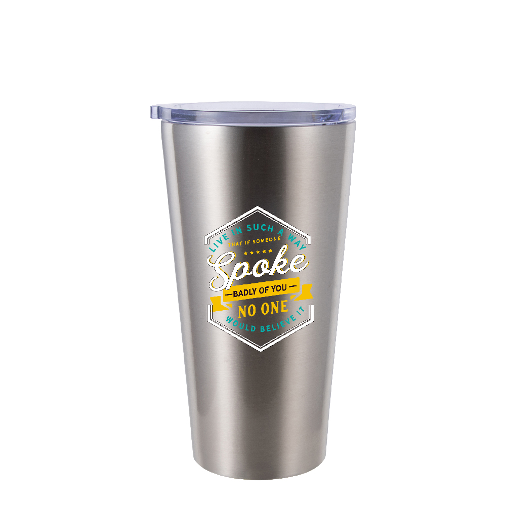 Glossy Tumbler(16OZ,Sublimation Blank,Silver)
