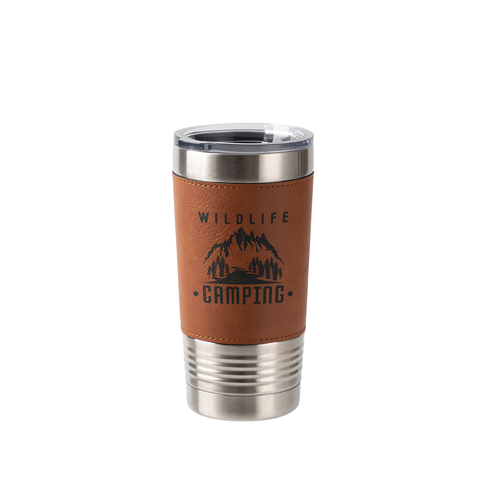 Laserable Leatherette Tumbler(20oz/600ml,Common Blank,Yellow Brown)