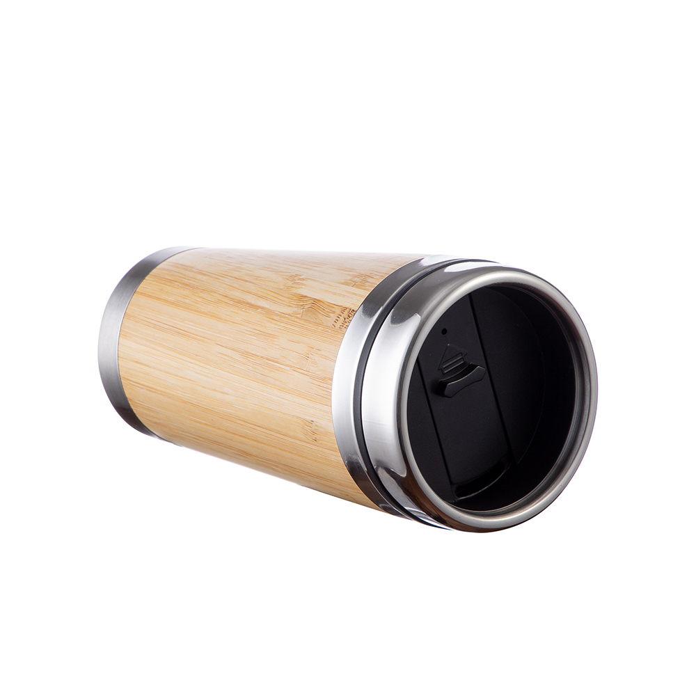 Bamboo Thermal Tumbler  w/ Silver Lid(17oz/500ml,Common Blank)