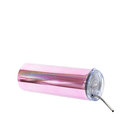 20oz/600ml SS Metallic Plated Glitter Skinny Tumbler (Pink)