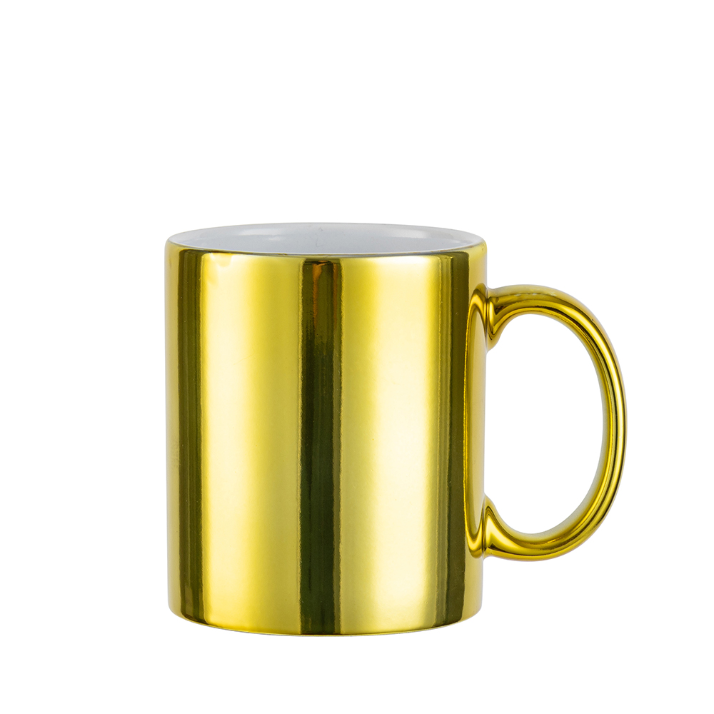 11oz Metallic Plated
Ceramic Mug (Gold, Silver, Pink)
