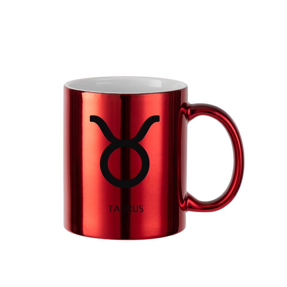 11oz Red Plated Ceramic Mug