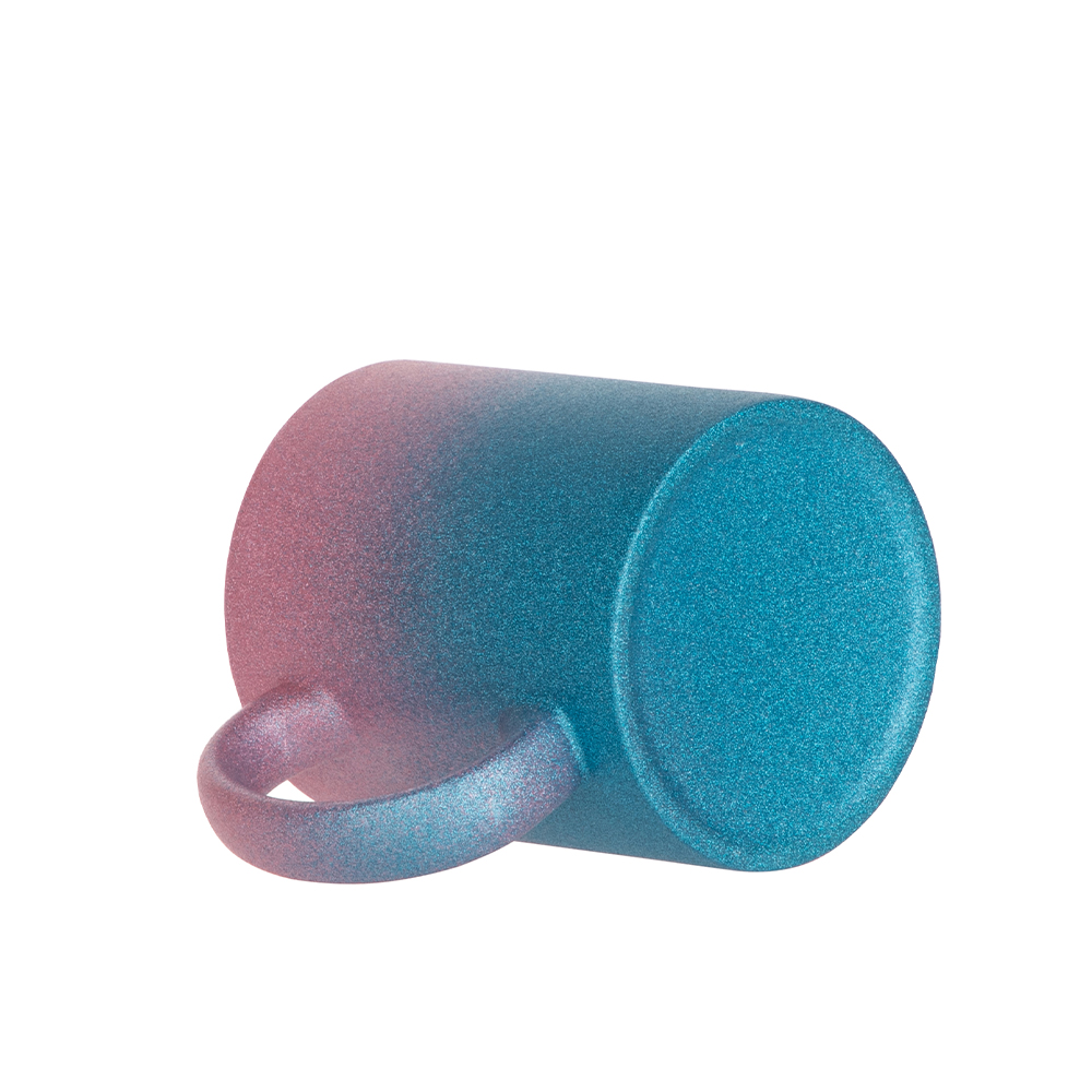 11oz/330ml Gradient Bottom Glitter Mug(Pink+Light Blue)