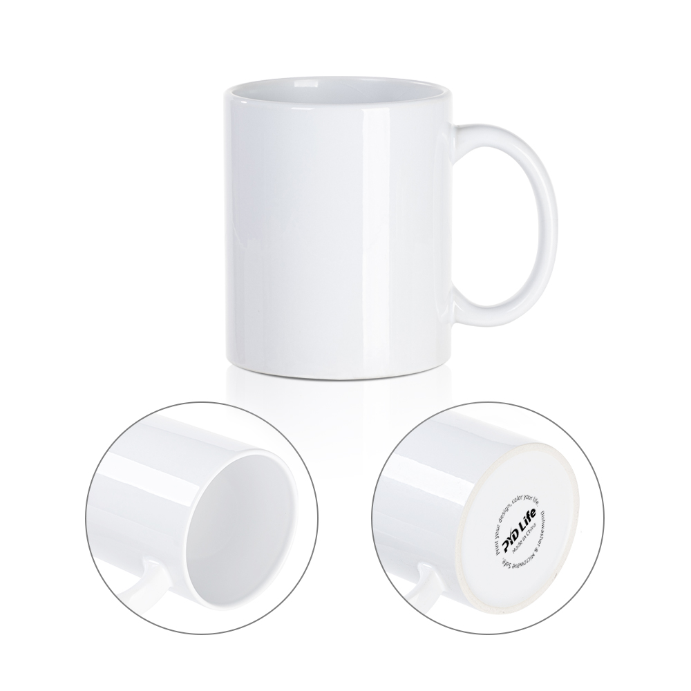  PYD Life 8 Pack Sublimation Mugs Blanks 11 OZ Silver Glitter  Coffee Mugs White Ceramic Photo Cups Bulk for Cricut Mug Press Print :  Arts, Crafts & Sewing