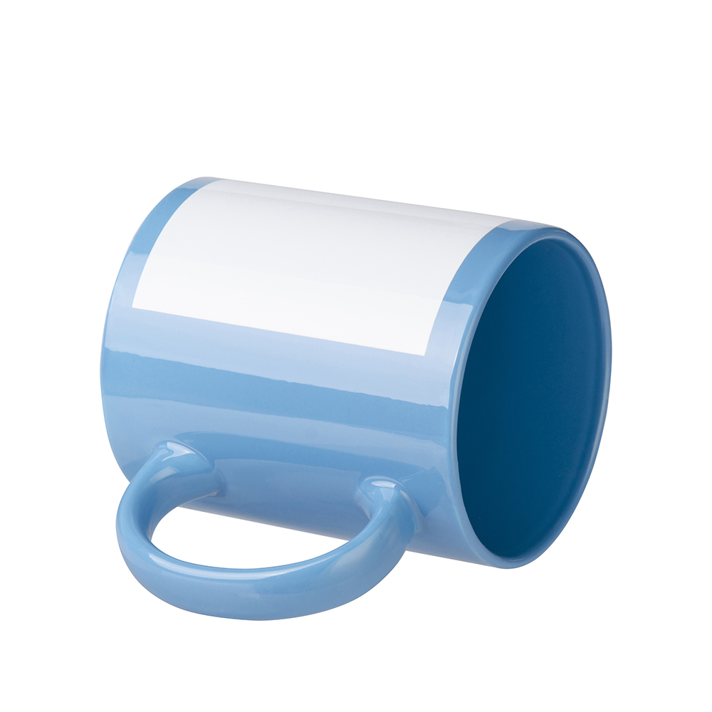 11oz Full Colour Mug with White Patch(Light Blue)
