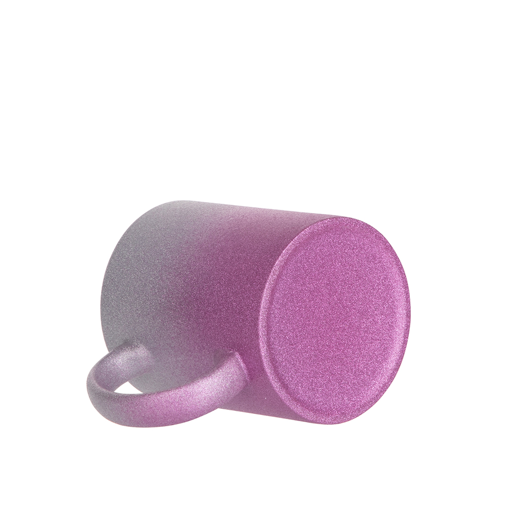 11oz/330ml Gradient Bottom Glitter Mug(Silver+Purple)