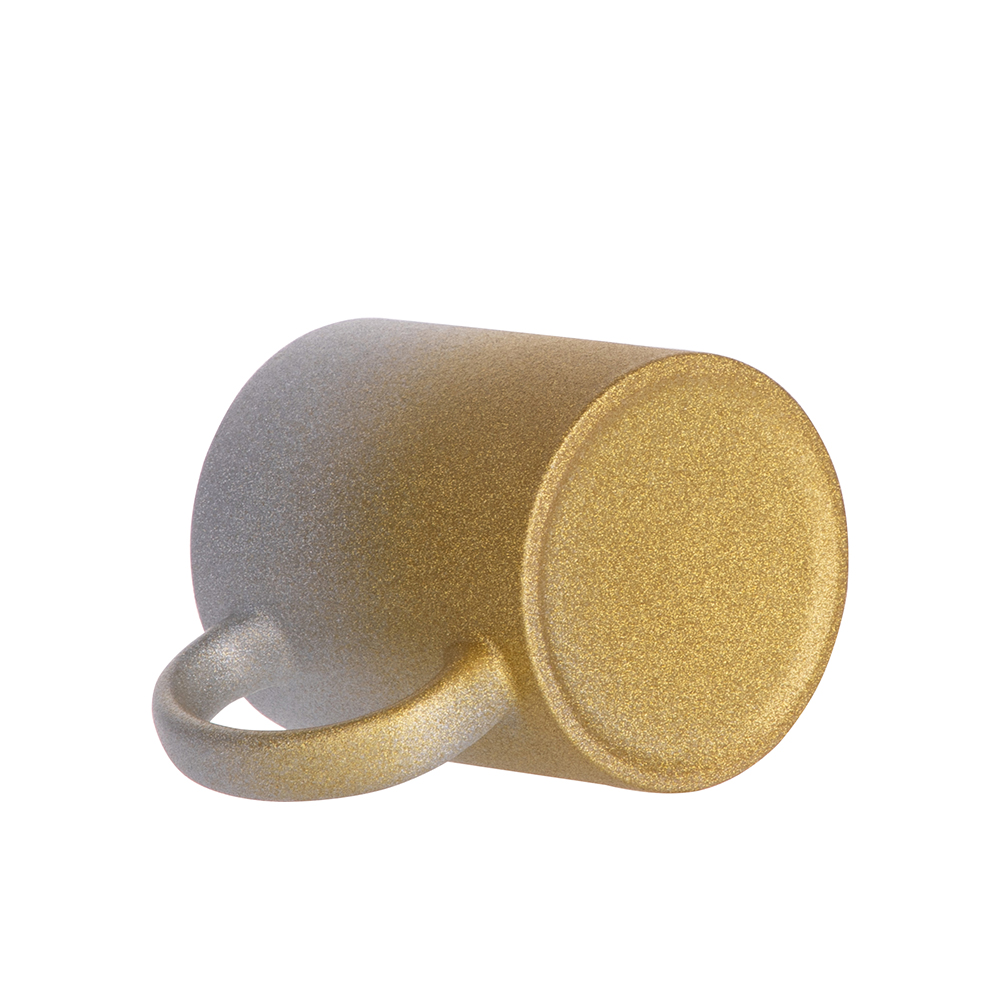 11oz/330ml Gradient Bottom Glitter Mug(Silver+Gold)