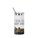 16oz/480ml Stainless Steel Tumbler with Straw &amp; Lid (Sublimation, Matt White)