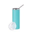 20oz/600ml Stainless Steel Tumbler with Straw &amp; Lid (Powder Coated, Mint Green)
