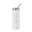 20oz/600ml Stainless Steel Tumbler with Straw &amp; Lid (Sublimation, Matt White)