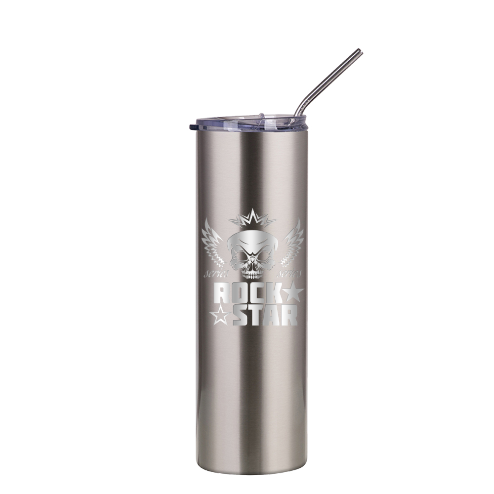30oz/900ml Stainless Steel Tumbler with Straw &amp; Lid (Plain, Stainless steel)