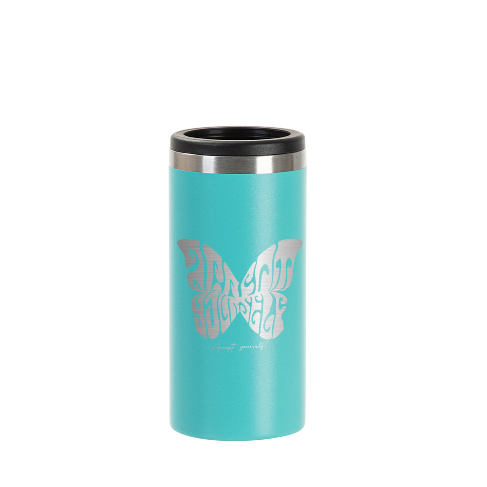 12oz/350ml Stainless Steel Slim Can Cooler (Powder Coated, Mint Green)