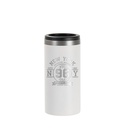 12oz/350ml Stainless Steel Slim Can Cooler (Powder Coated, White)