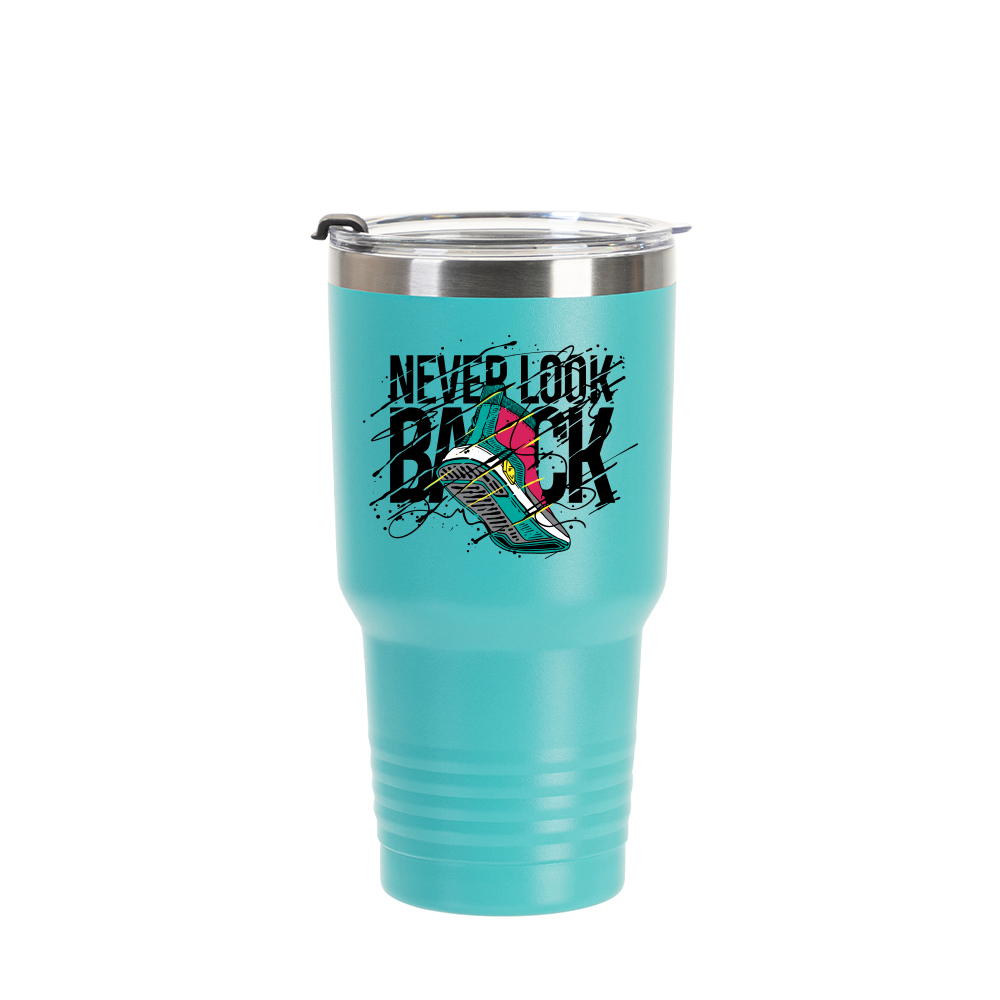 30oz/900ml Stainless Steel Tumbler w/ Ringneck Grip (Powder Coated, Mint Green)