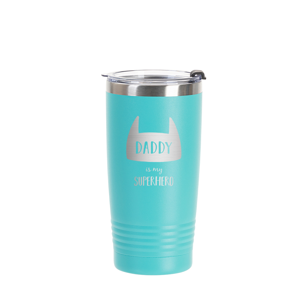 20oz/600ml Stainless Steel Tumbler w/ Ringneck Grip (Powder Coated, Mint Green)