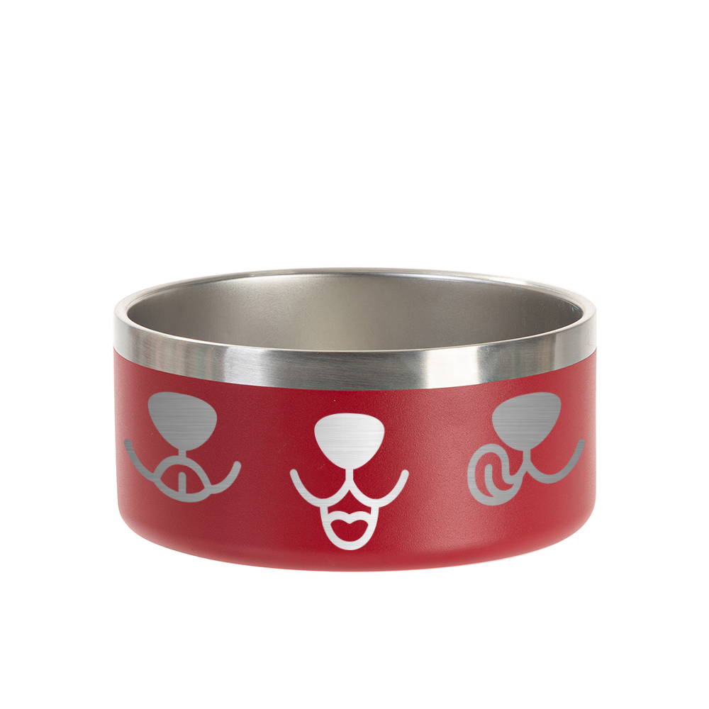 32oz/960ml Stainless Steel Dog Bowl (Powder Coated, Red)